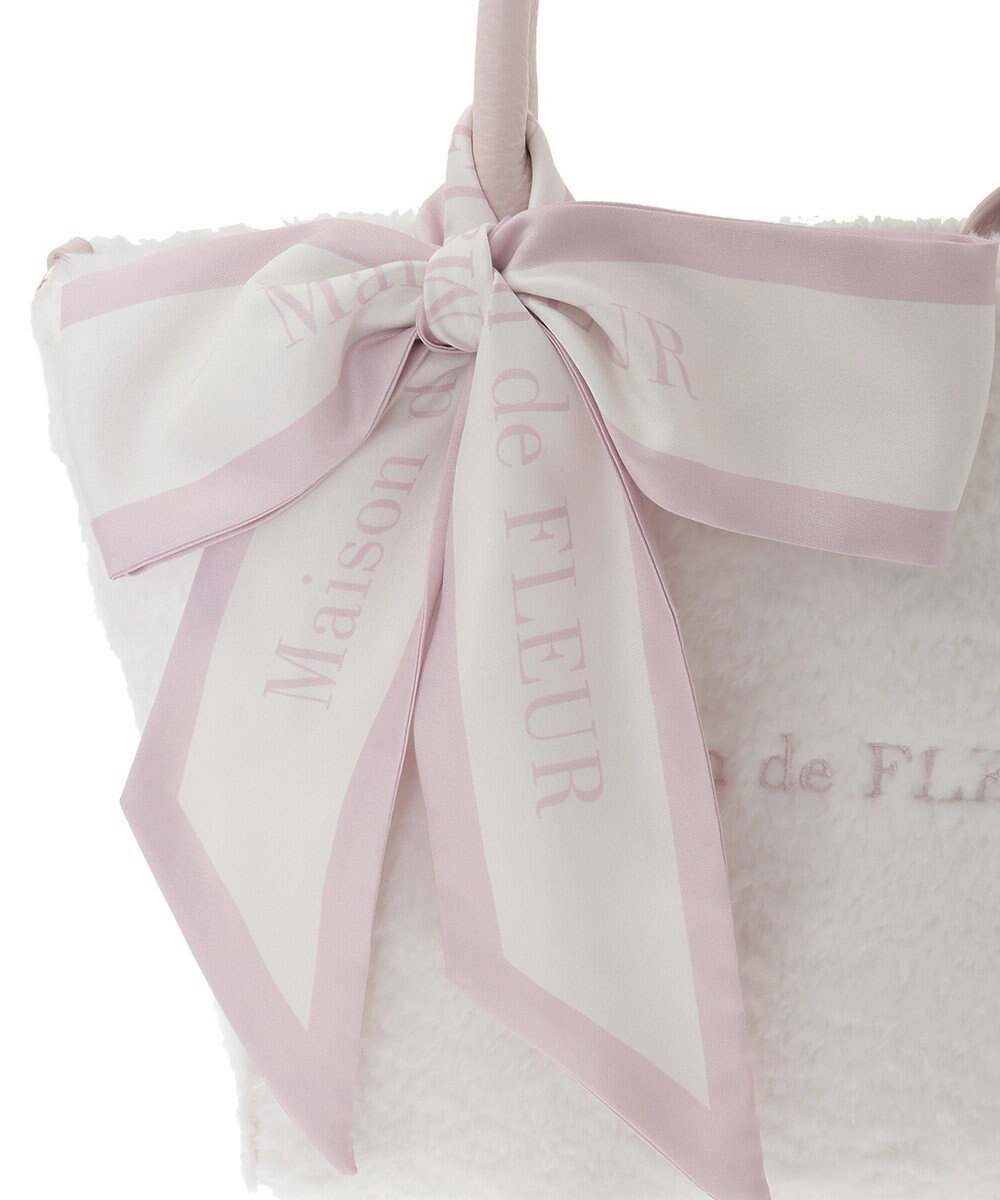 Maison de FLEUR スカーフ付きボア2WayMトートバッグ 