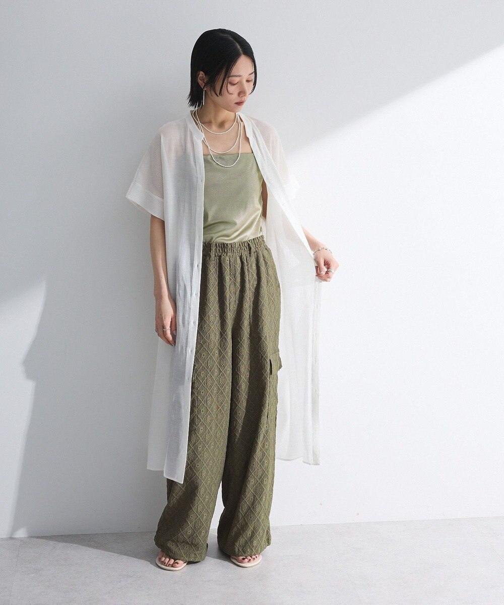 Green Parks 半袖シアーシャツワンピース 