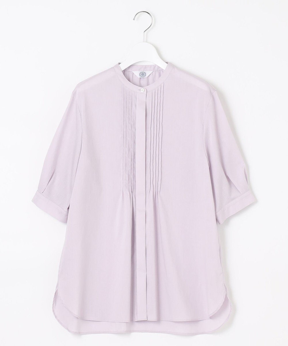 J.PRESS LADIES 【WEB限定カラーあり・洗える】ラミーポプリン バンドカラー ブラウス 