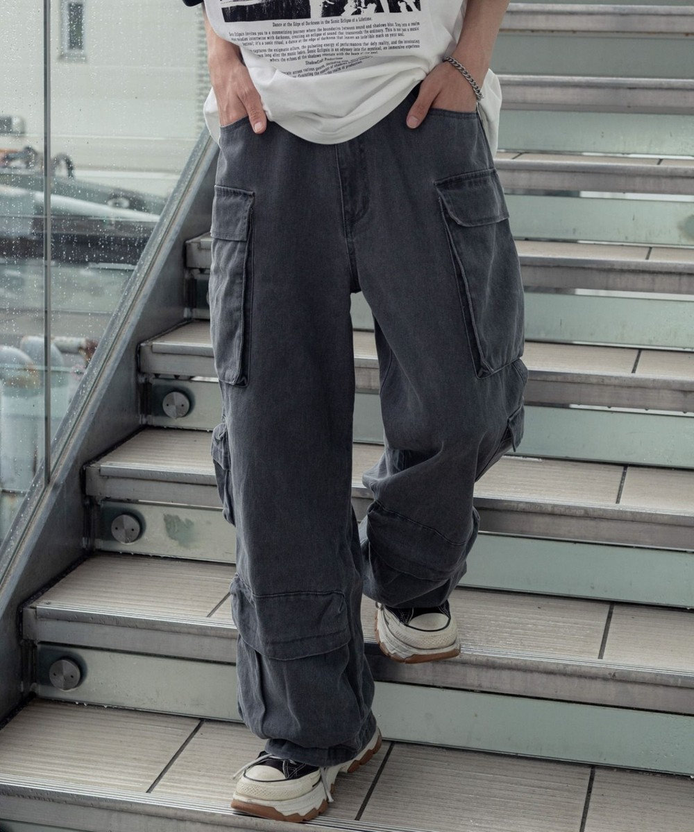 WEGO マルチポケットワイドカーゴパンツ 