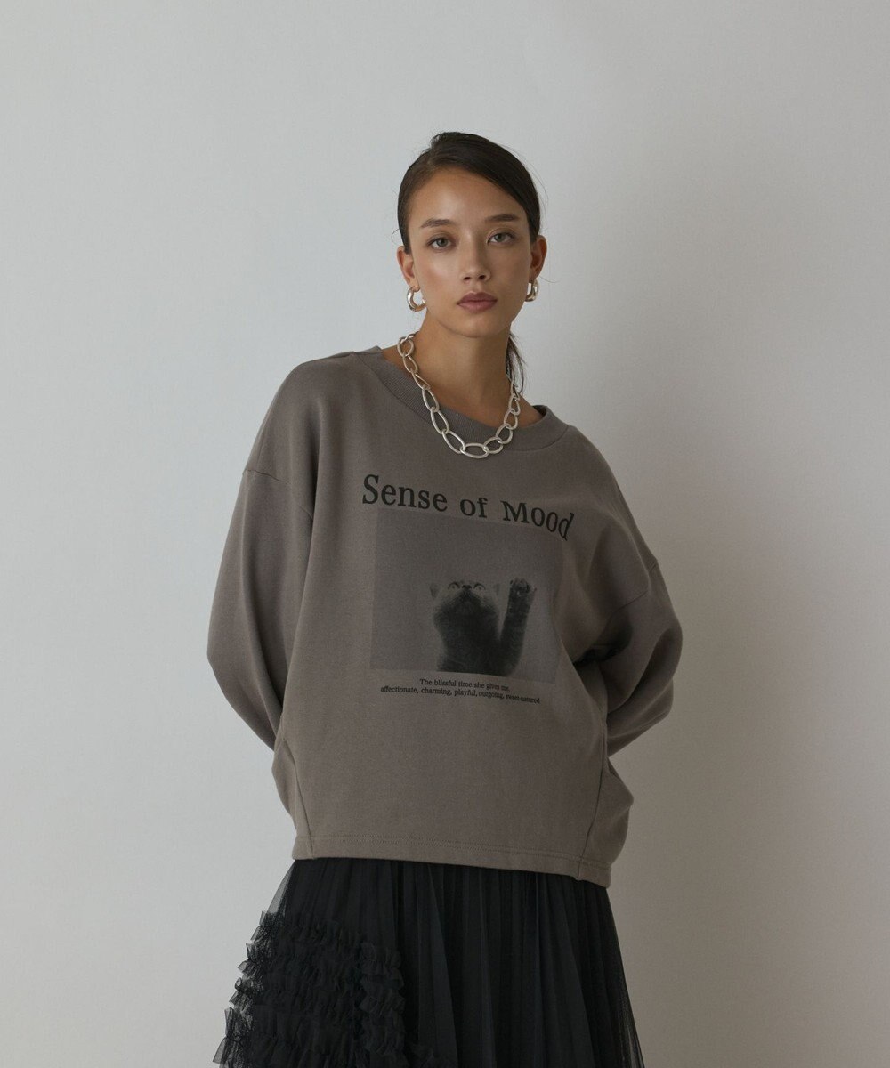 GRACE CONTINENTAL Catphoto裏毛トップ 