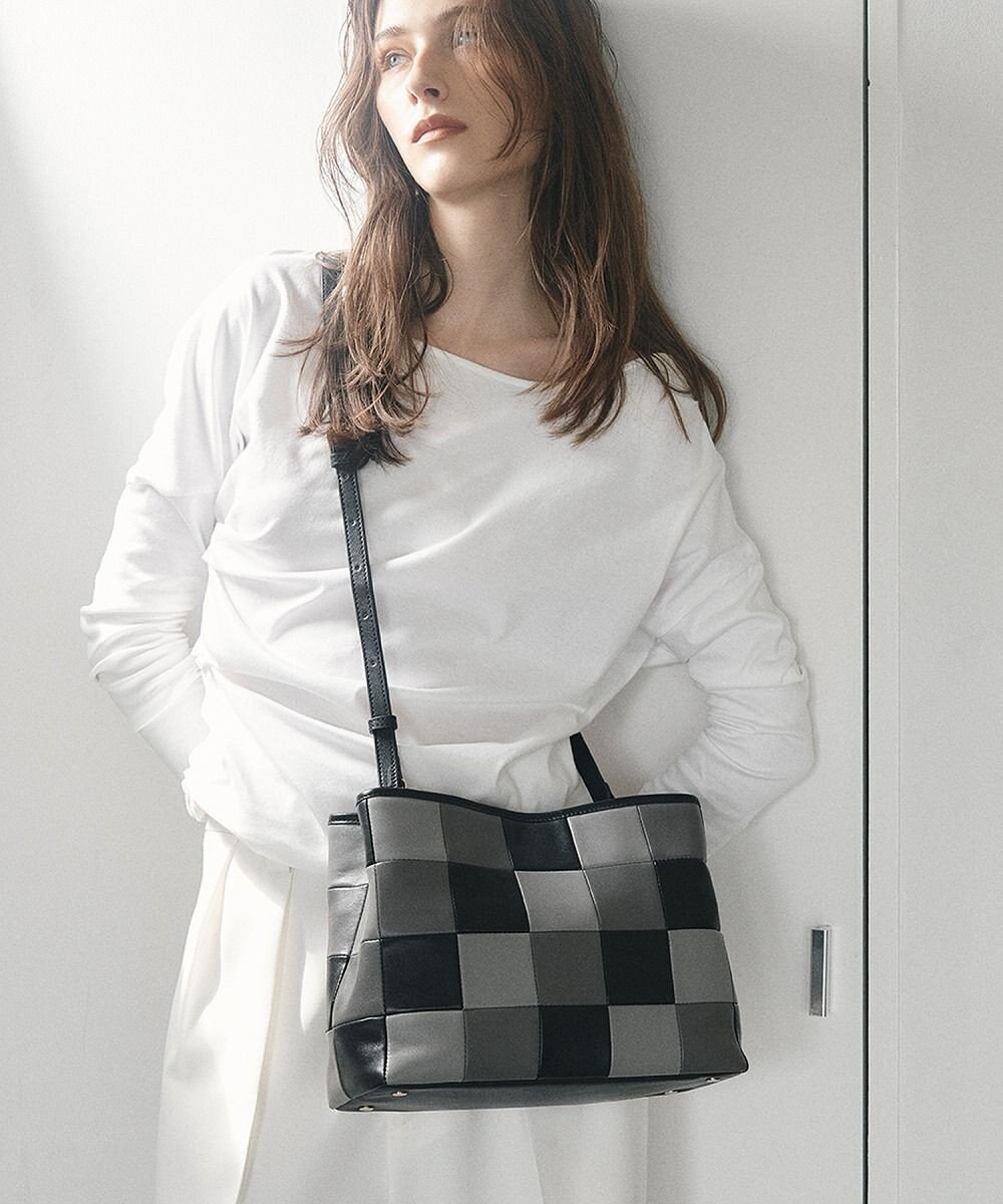 TOPKAPI 【TREASURE TOPKAPI】スムースレザー パッチワーク ショルダー付 トートバッグ 