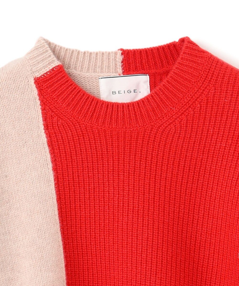 BEIGE， LAURIERS / ウールカシミヤバイカラーニット 