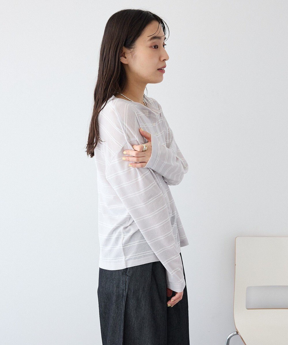 CRAFT STANDARD BOUTIQUE シアーボーダーヘンリーネックロンT 