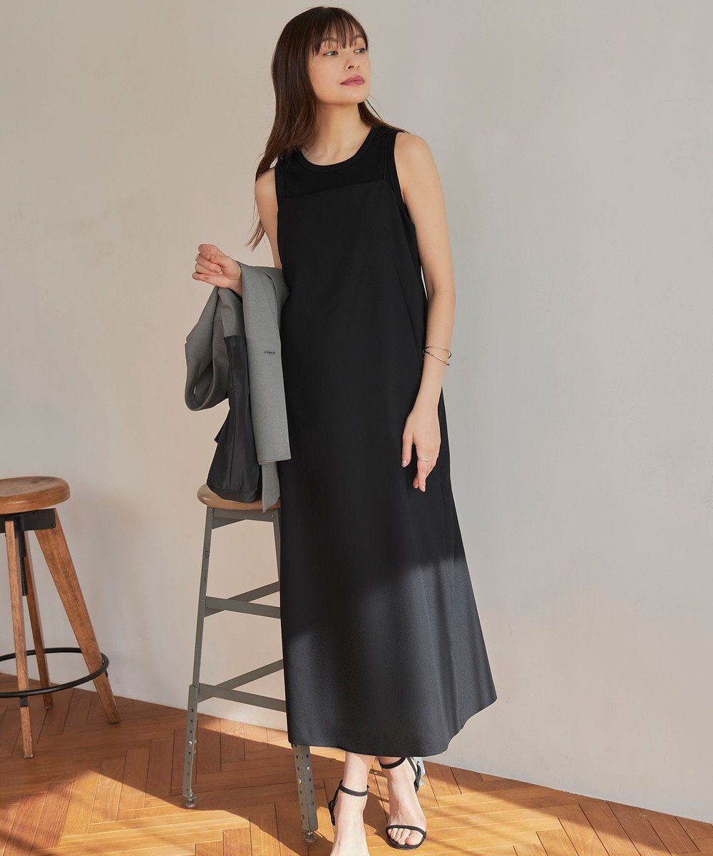 ICB 【接触冷感・UVケア・速乾・洗える】FluidBackSatin キャミソールワンピース 
