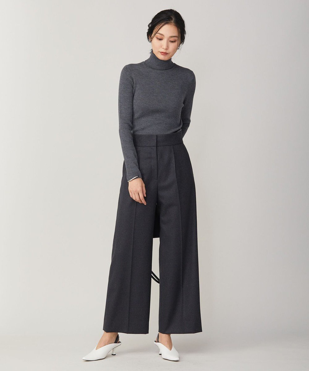 ICB 【洗える】エクストラファインメリノリブ タートルネックニット 