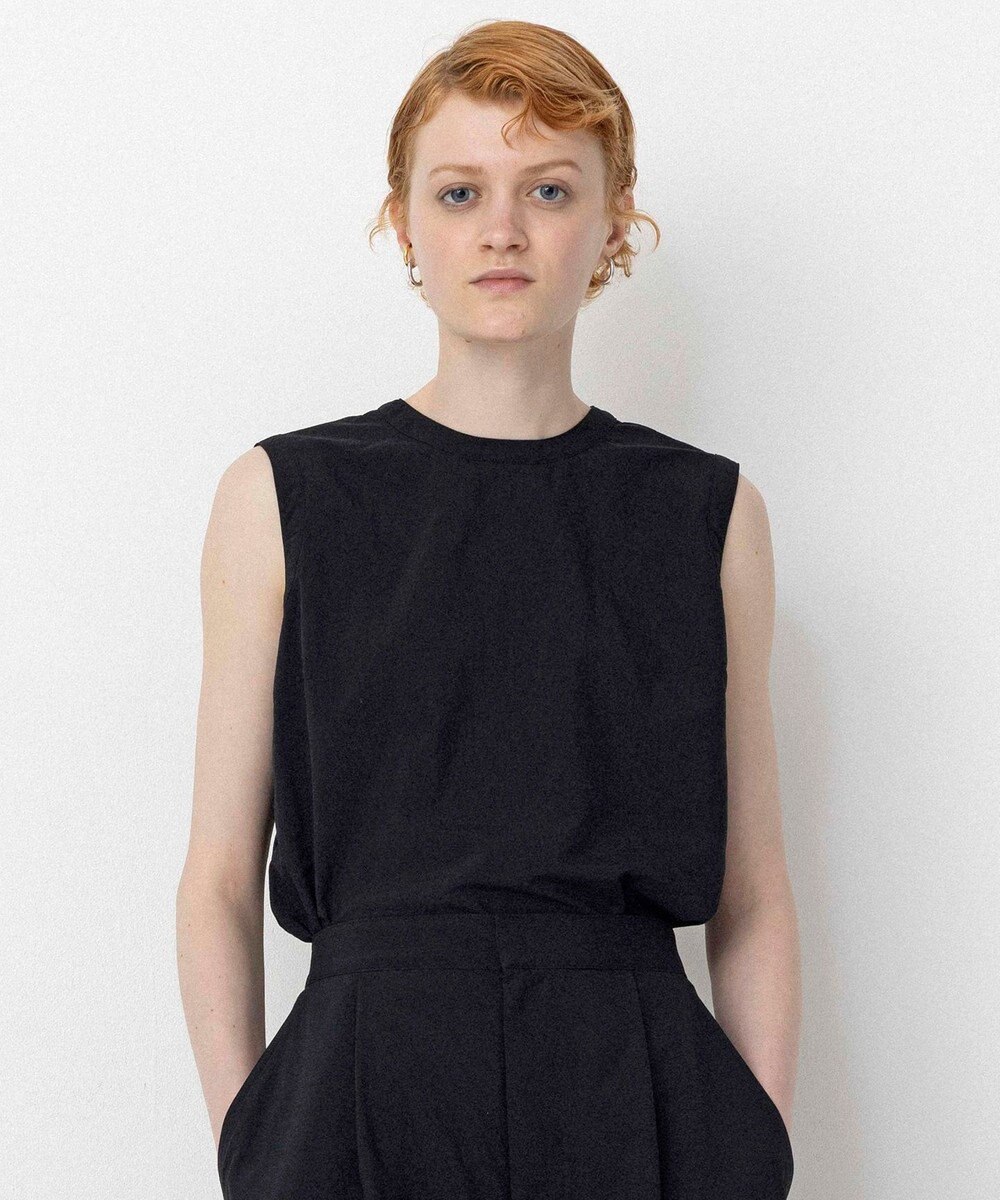 NAVE 【ReNAVE・洗える/撥水加工/接触冷感/UVケア/セットアップ】ナイロンタスラン ノースリブラウス 