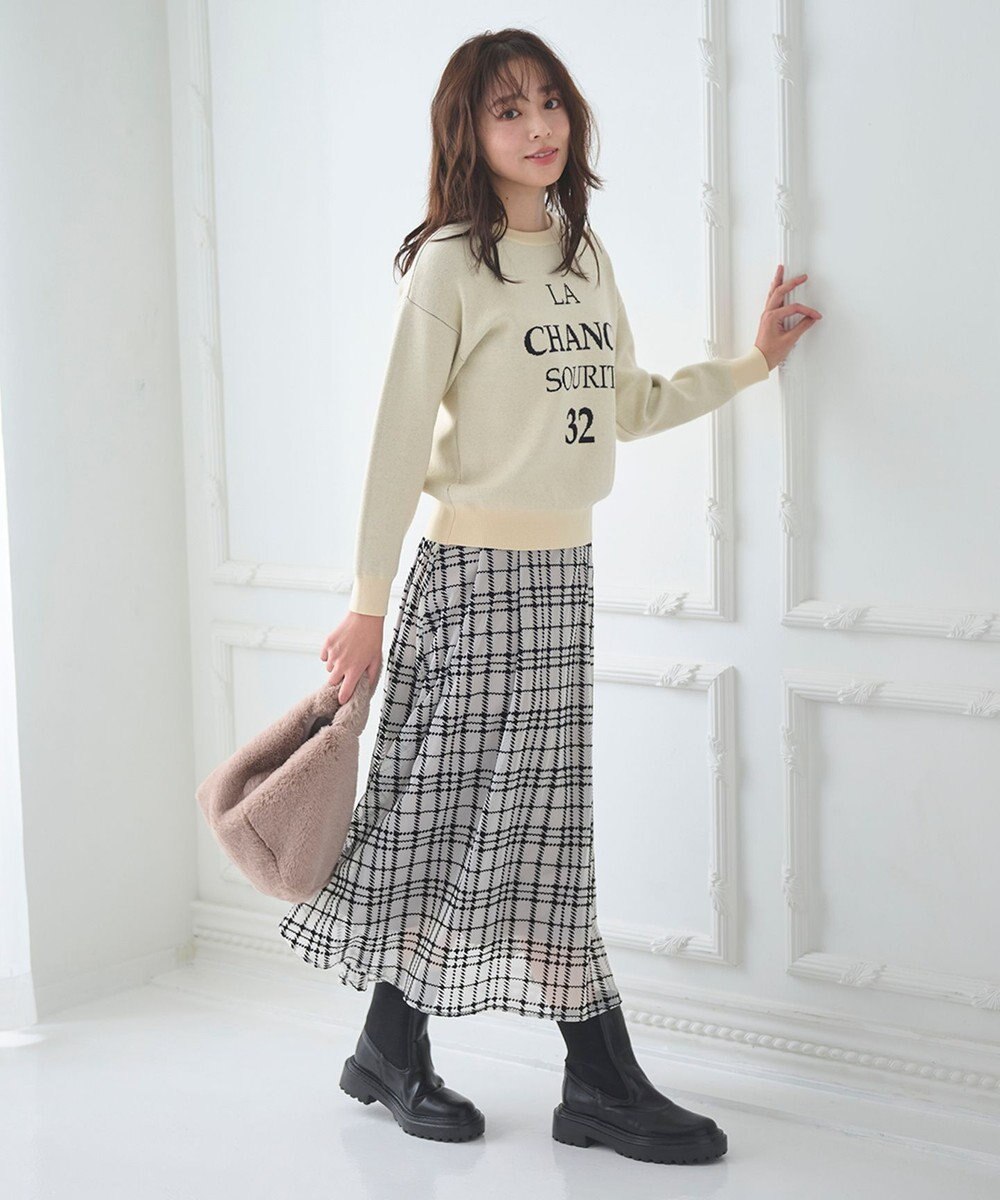 Feroux フロッキーチェック・ドット スカート 