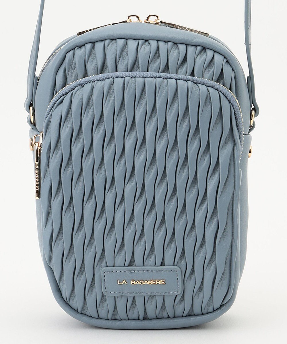 LA BAGAGERIE ランダムプリーツショルダーバッグ タテ 