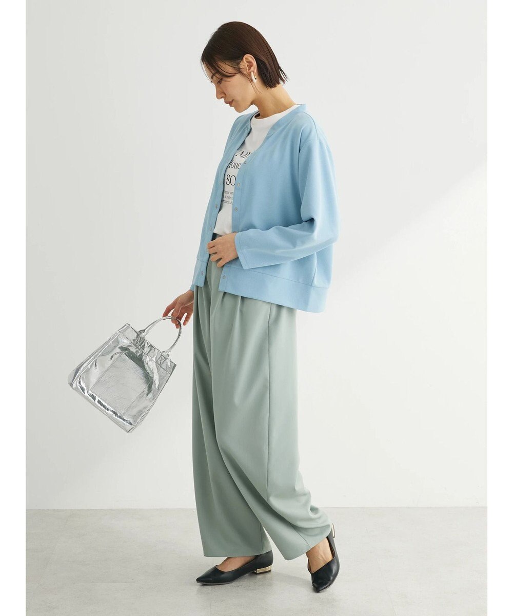 Green Parks カットジョーゼットドットボタンカーディガン 