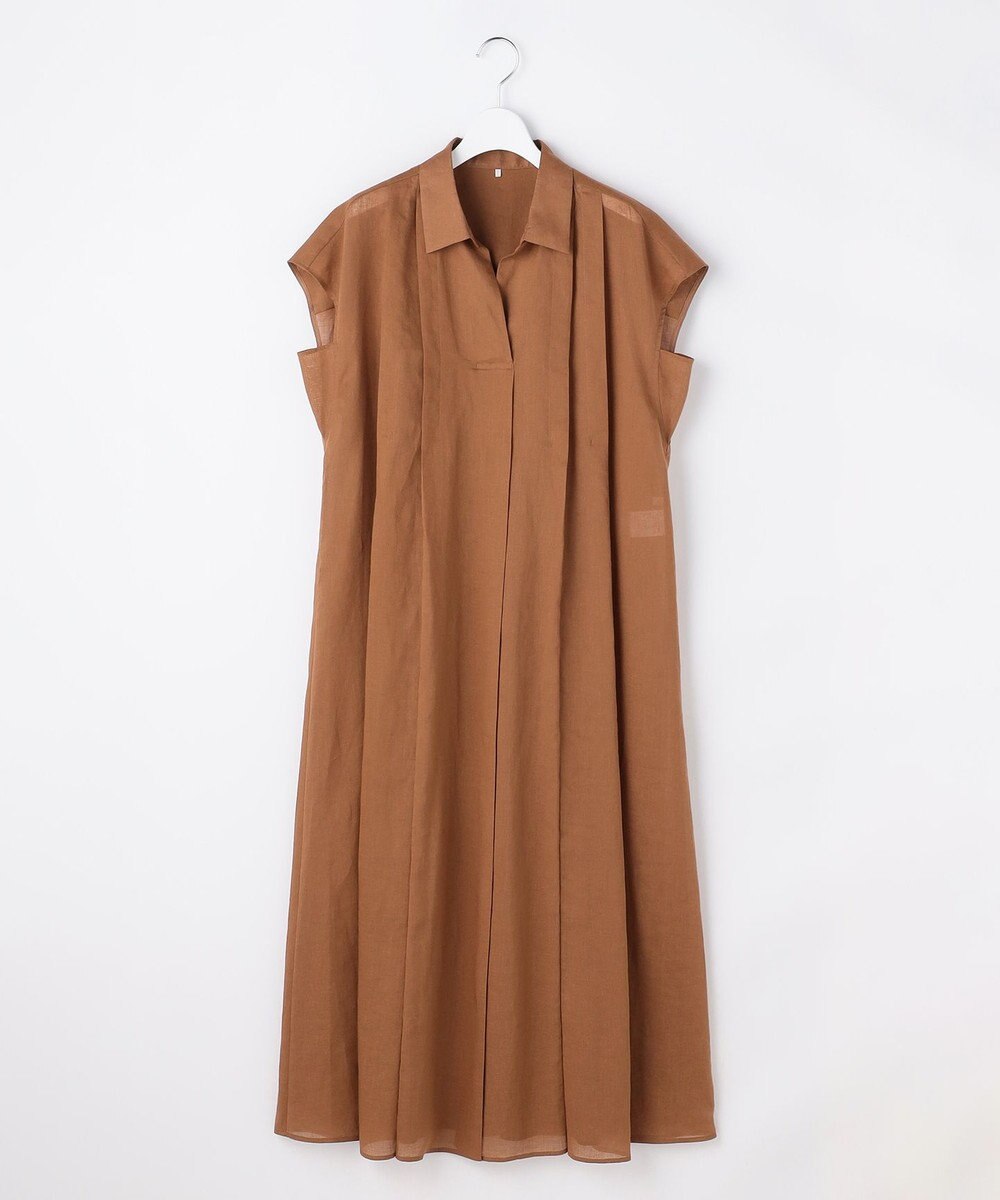 自由区 L 【17号サイズまで展開・WEB限定カラーあり】シアーラミーローンスキッパーシャツ ワンピース 