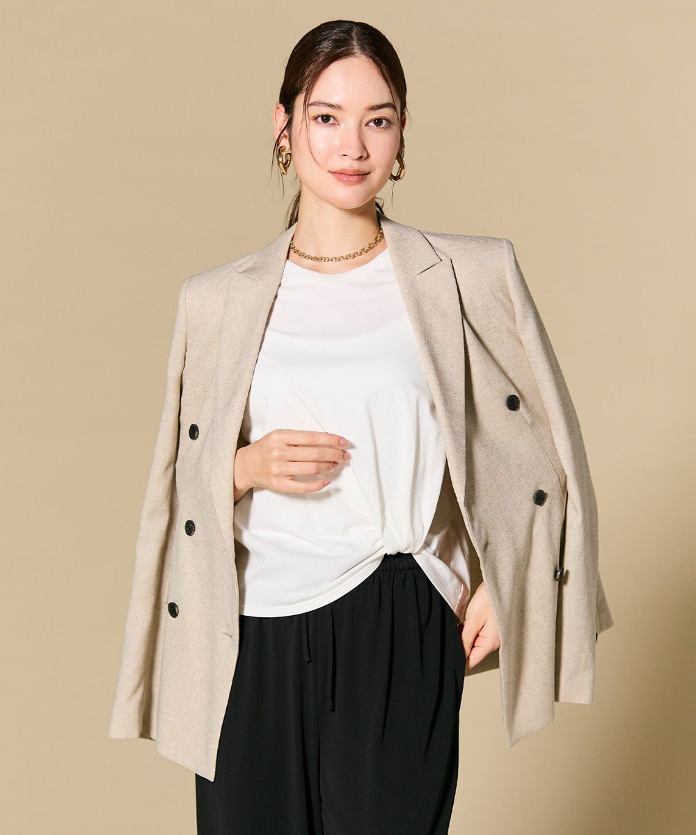 BEIGE， CAROLE / リネンライク ダブルジャケット 