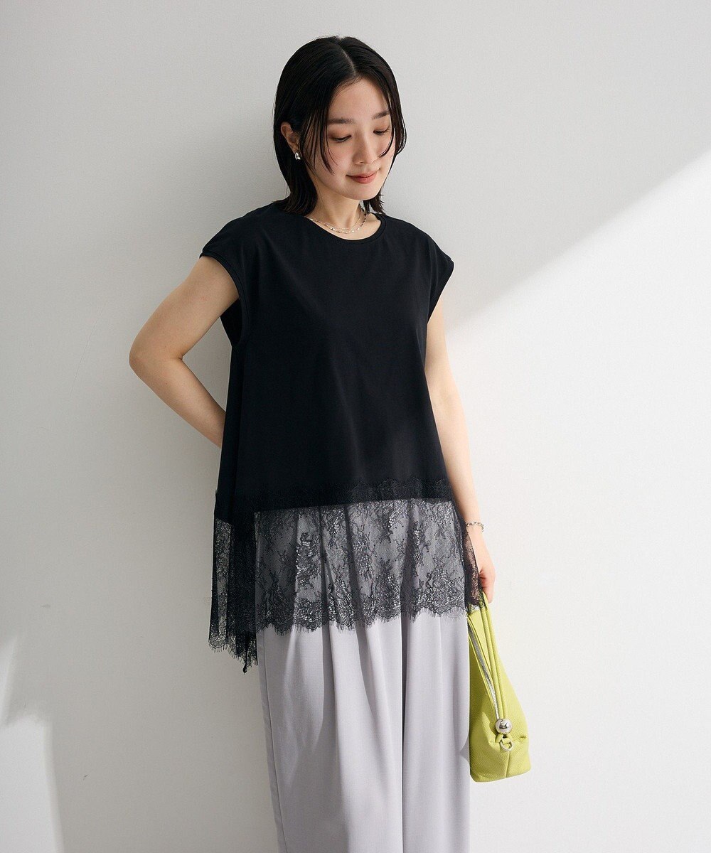 Green Parks 裾レースイレヘムフレンチＴシャツ 