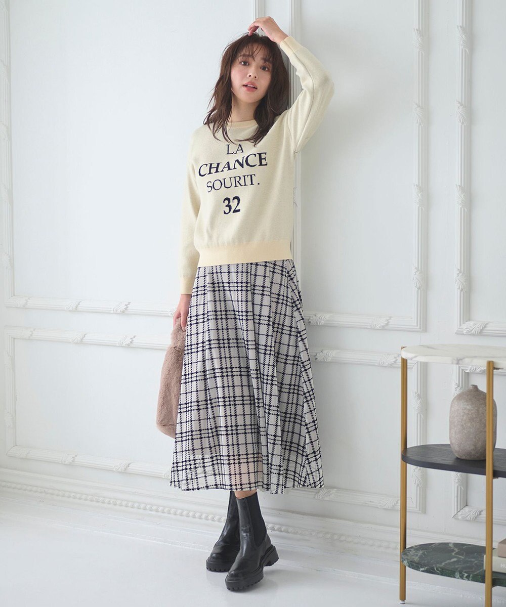 Feroux フロッキーチェック・ドット スカート 