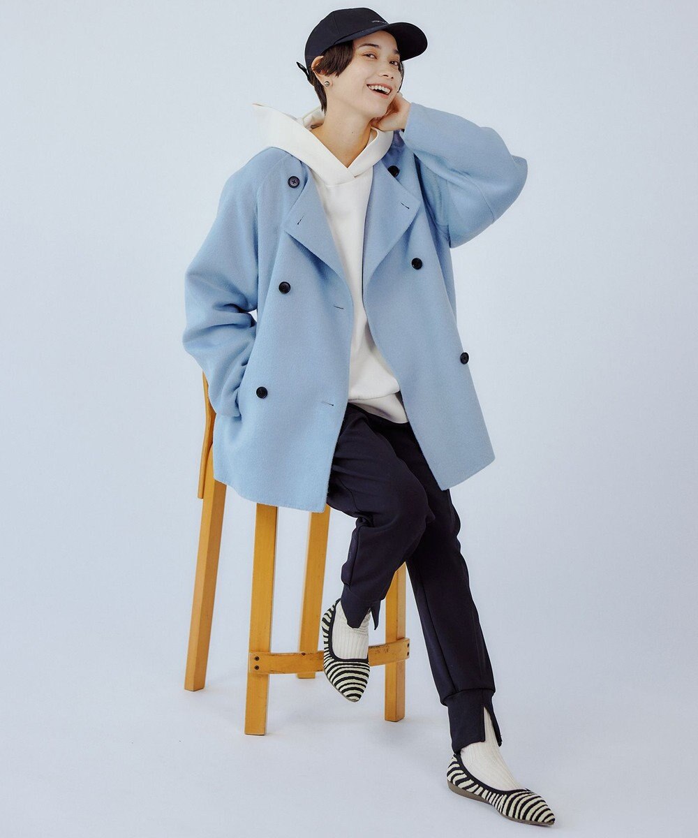 UNFILO 【撥水】ウール混リバー ショートコート 