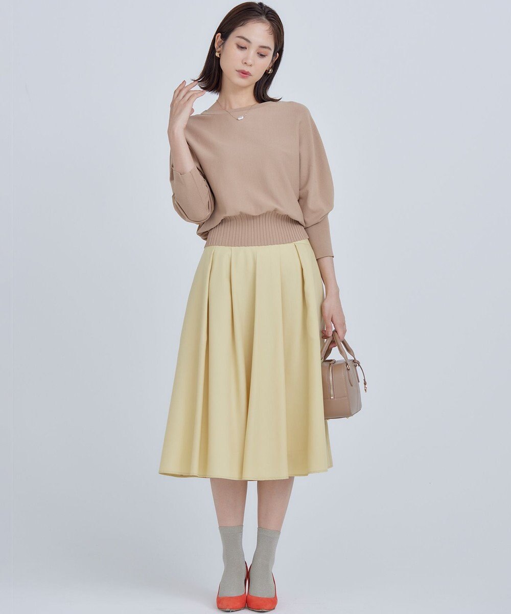 組曲 タックフレアカラースカート 
