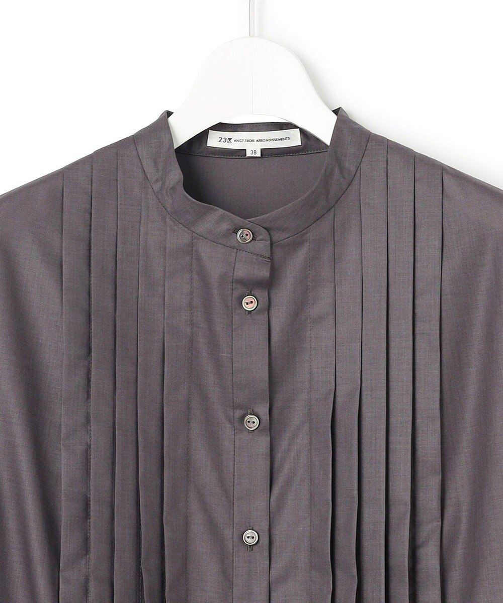 23区 L 【洗える】ラスターローン フロントタック ワンピース 