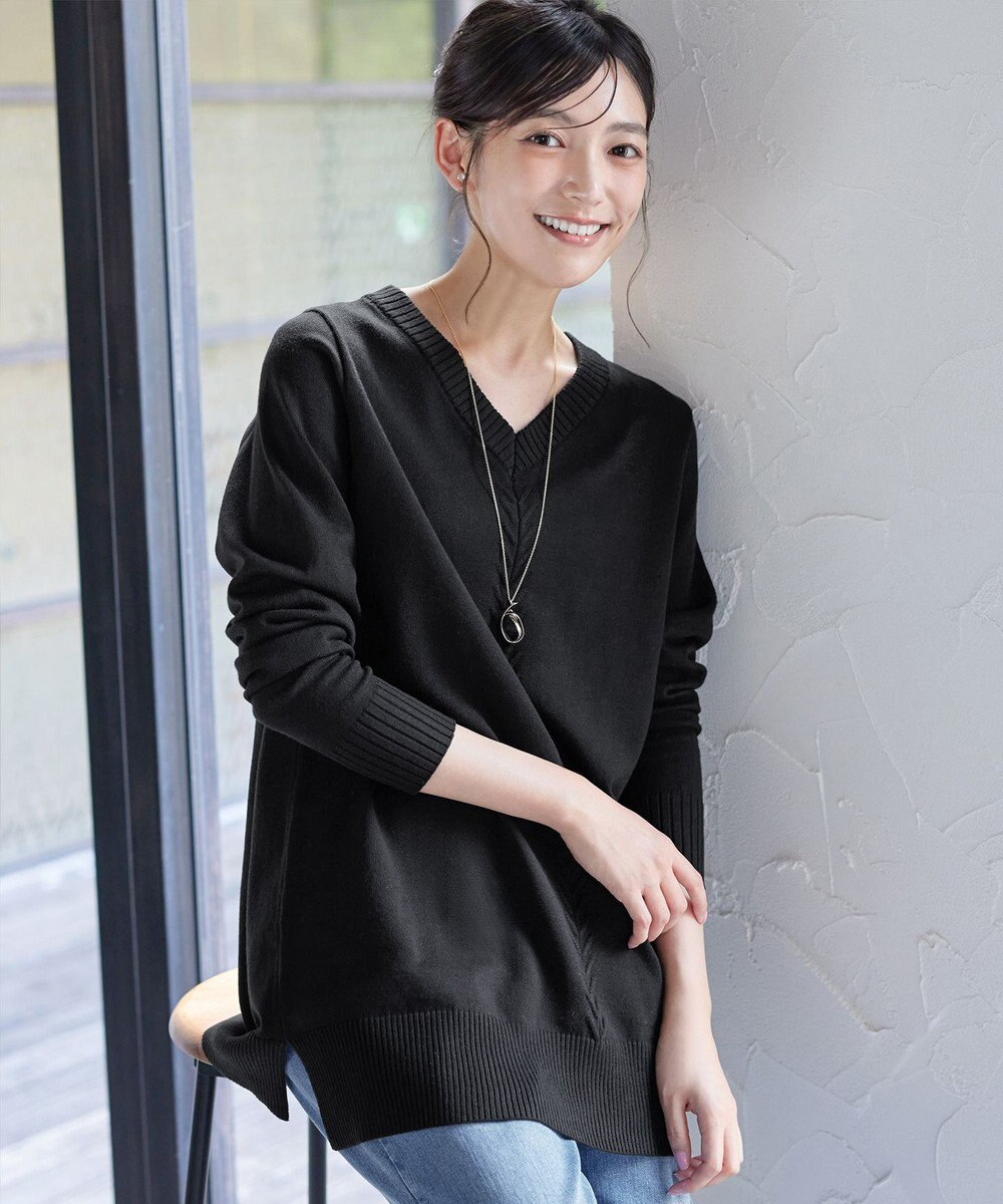 Tiaclasse 【安田美沙子さん着用・選べる2type・洗える】もちニットチュニック 