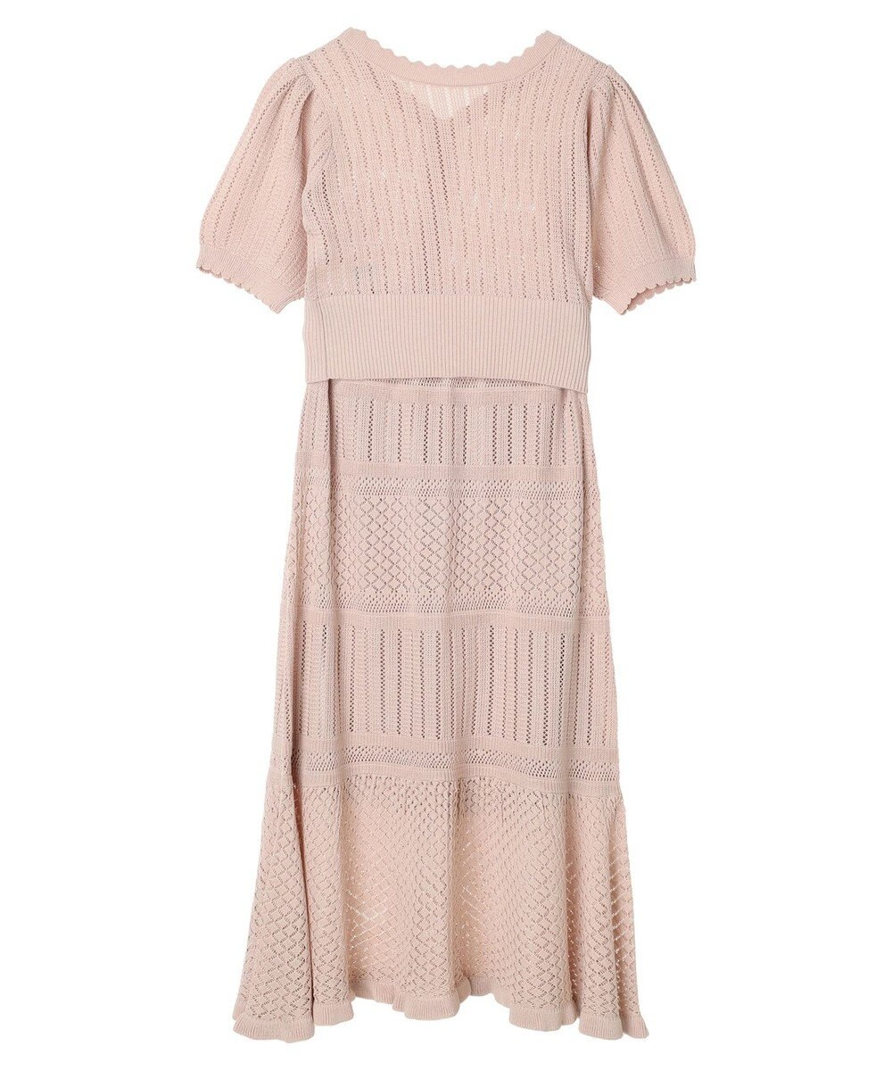 earth music&ecology ２点ＳＥＴ透かし編みカーディガン＋裾フレアスカート 