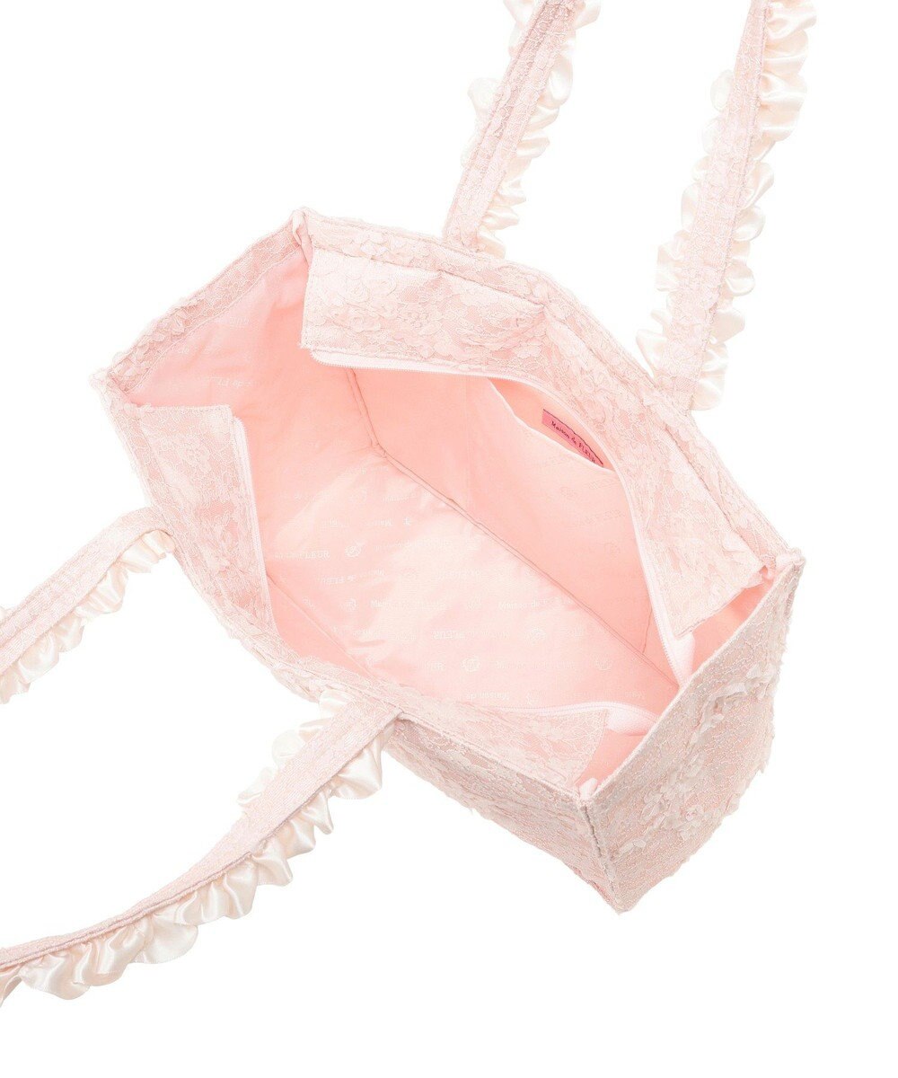 Maison de FLEUR 桜フリルハンドルスクエアトートMバッグ 