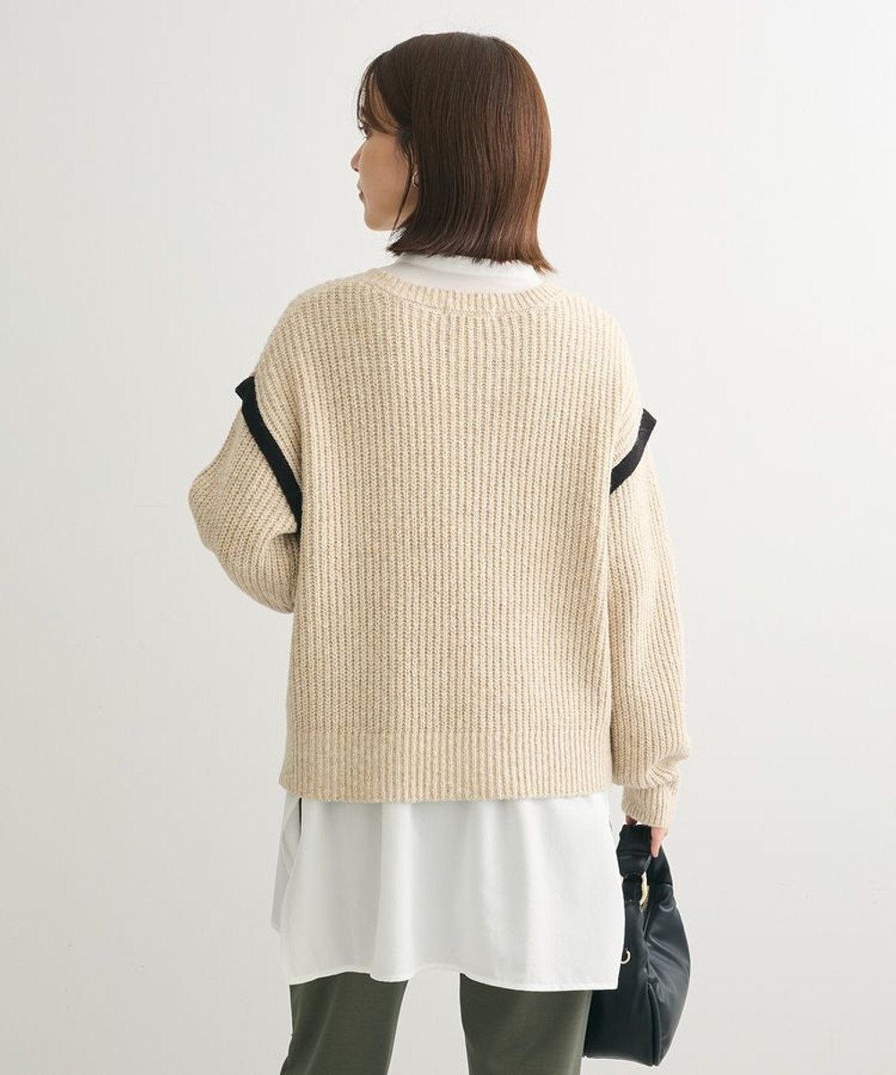 Green Parks Ｍｉｘ配色畦ニットプルオーバー 