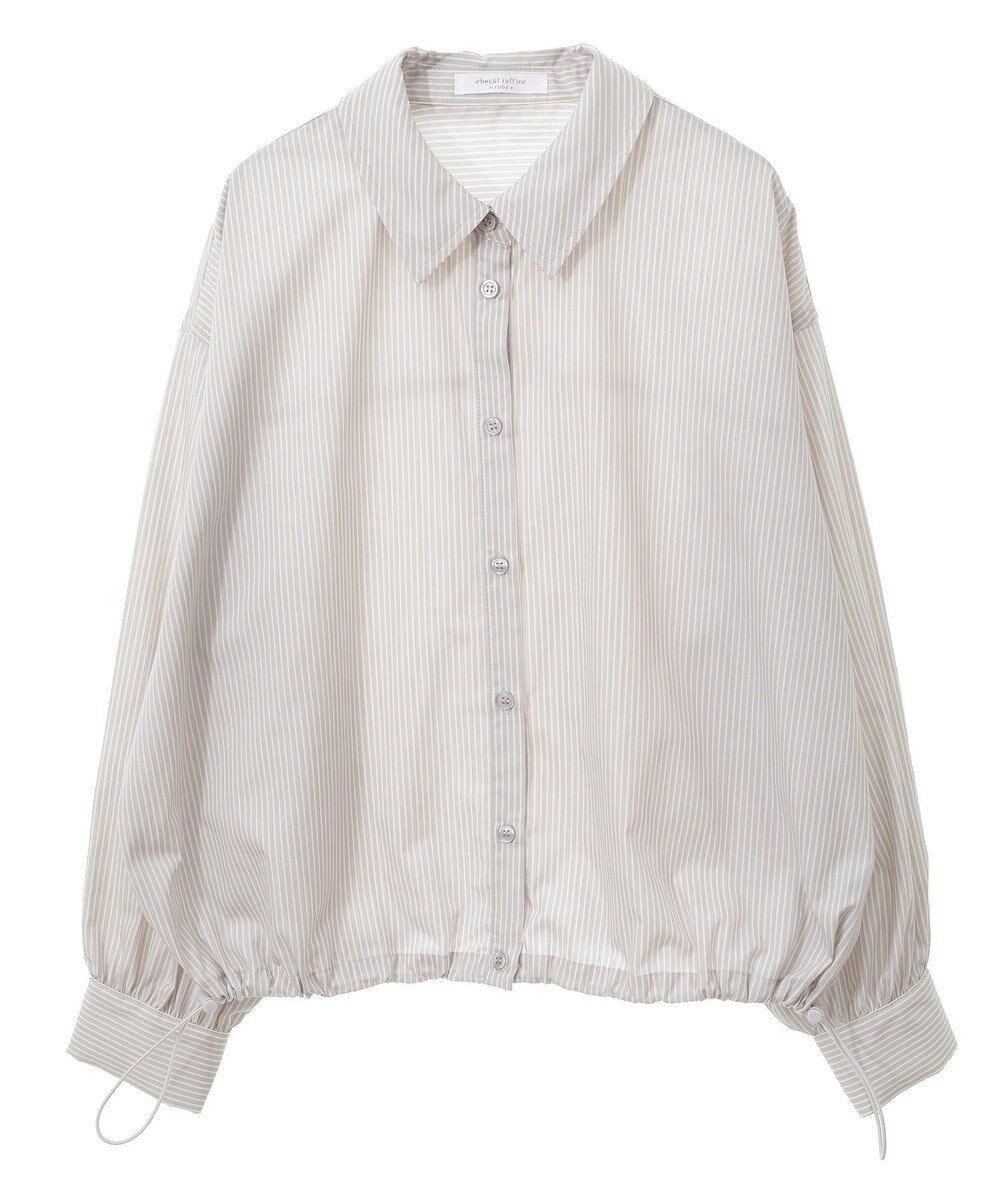 Green Parks イージーケア裾ドロストシャツ 