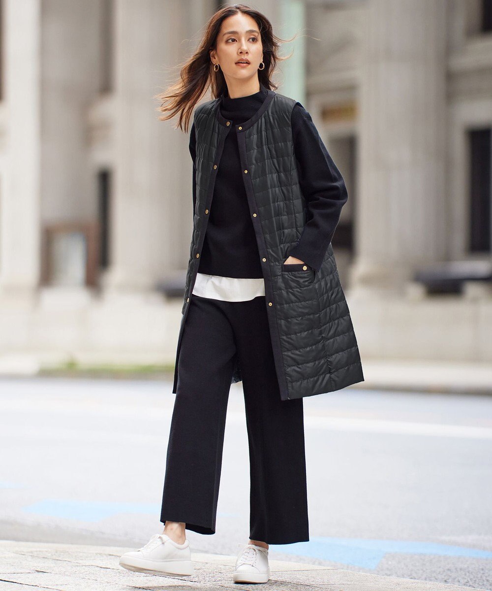 自由区 【洗える】ライトダウン ジレ 