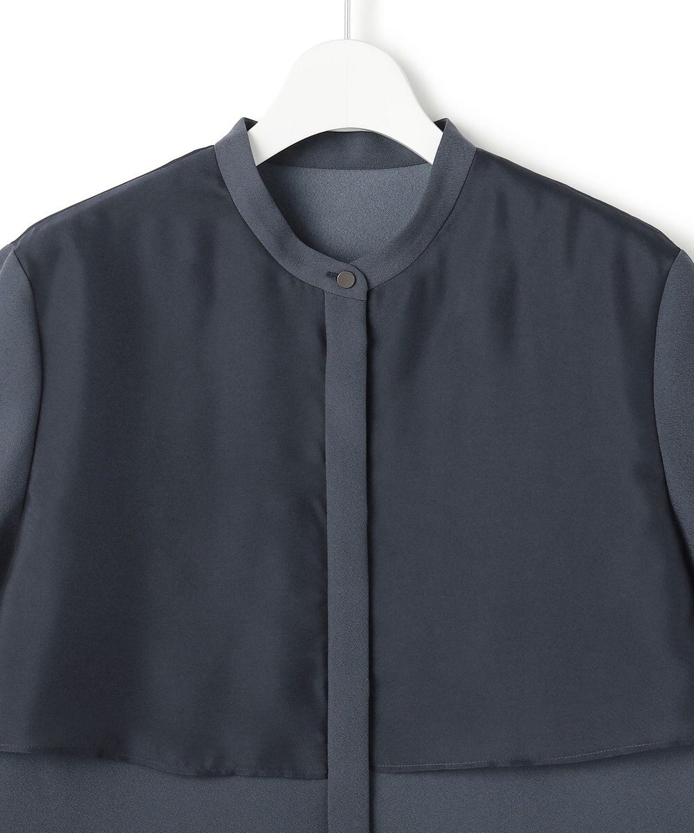 ICB L 【先行予約・WEB限定カラーあり】 FluidBackSatin バンドカラーシャツ 