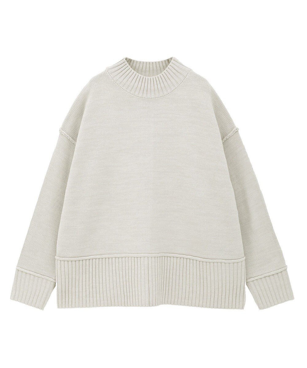 earth music&ecology 【毛玉防止 / 洗濯機洗い可】アンチピリングモックネックバックスリットニット 