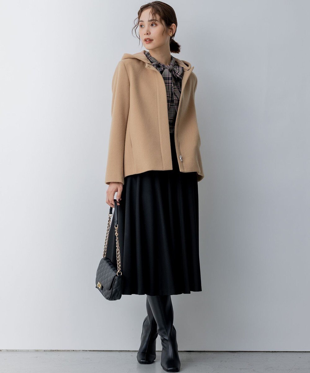 組曲 2WAYショートビーバー フーテッドコート 