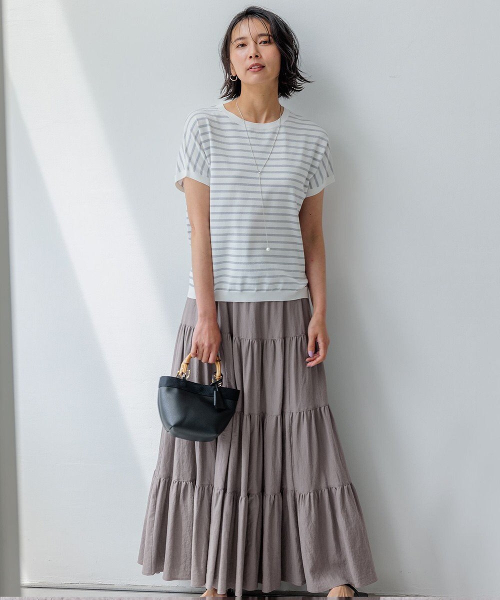 23区 【洗える】レーヨンポリエステルストレッチ プルオーバー ラメニット 