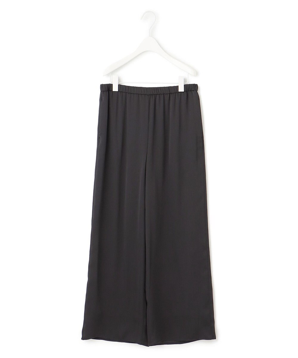 ICB 【接触冷感・洗える】サテンヨウリュウ ワイドストレートパンツ 