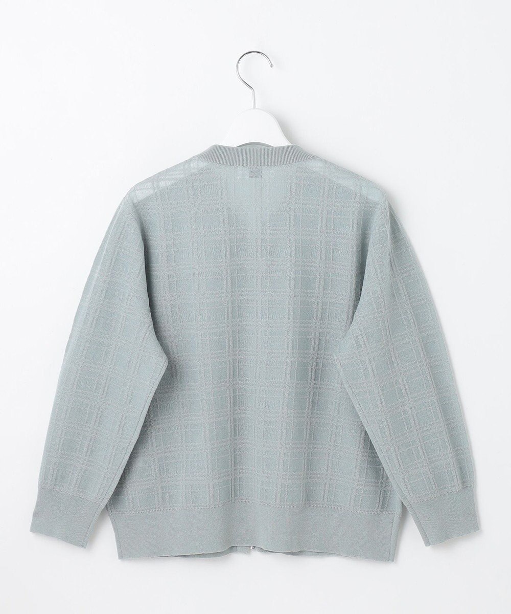 J.PRESS LADIES L 【洗える】SHEER JACQUARD ニット ブルゾン 