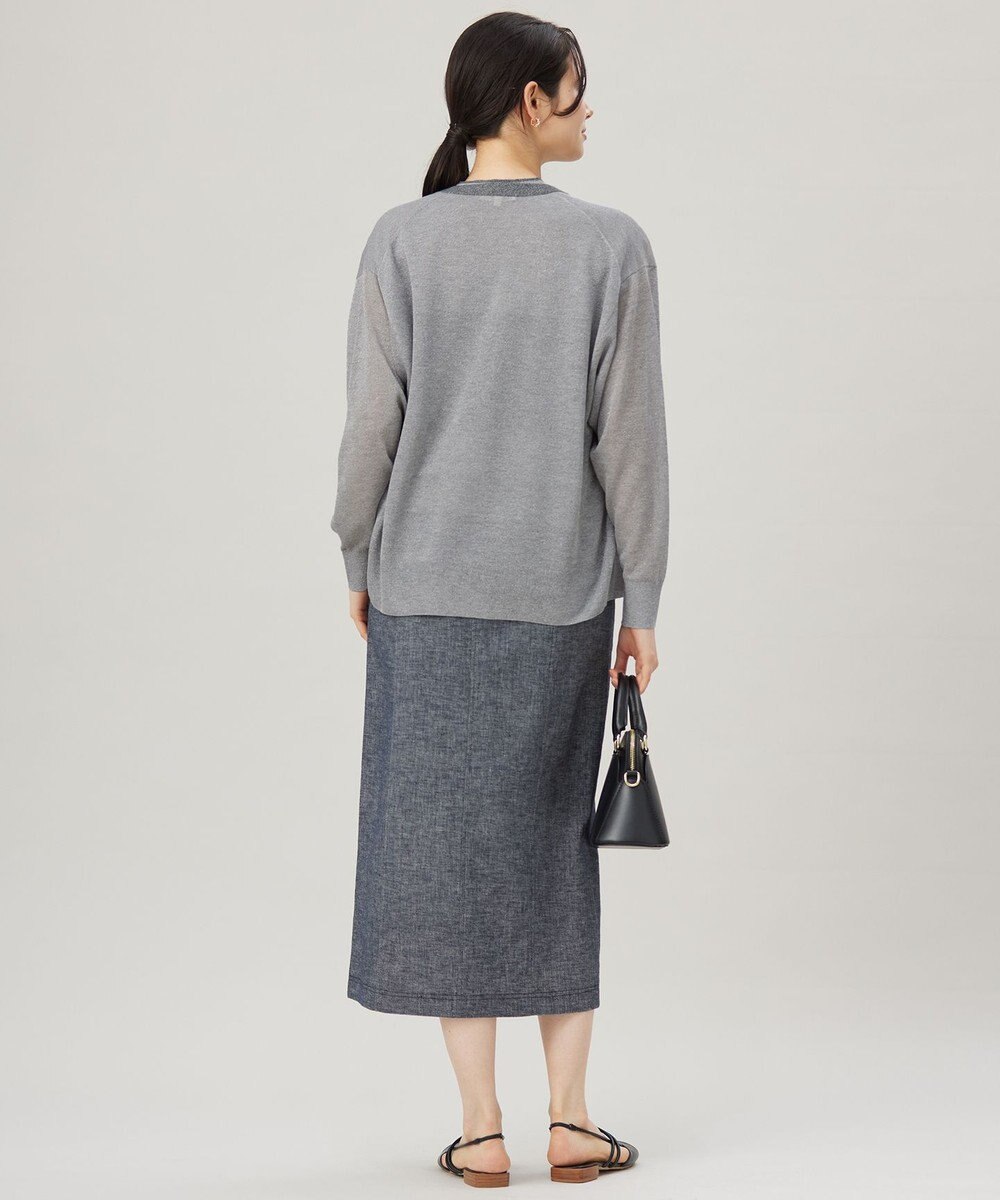 自由区 S 【アンサンブル対応・洗える】ラメシアー カーディガン 