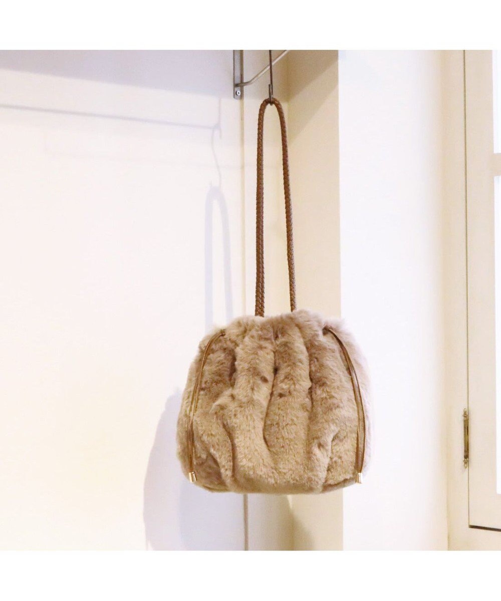 UNBILLION カシュカシュ cachecache / ロングハンドルエコファー巾着トート 