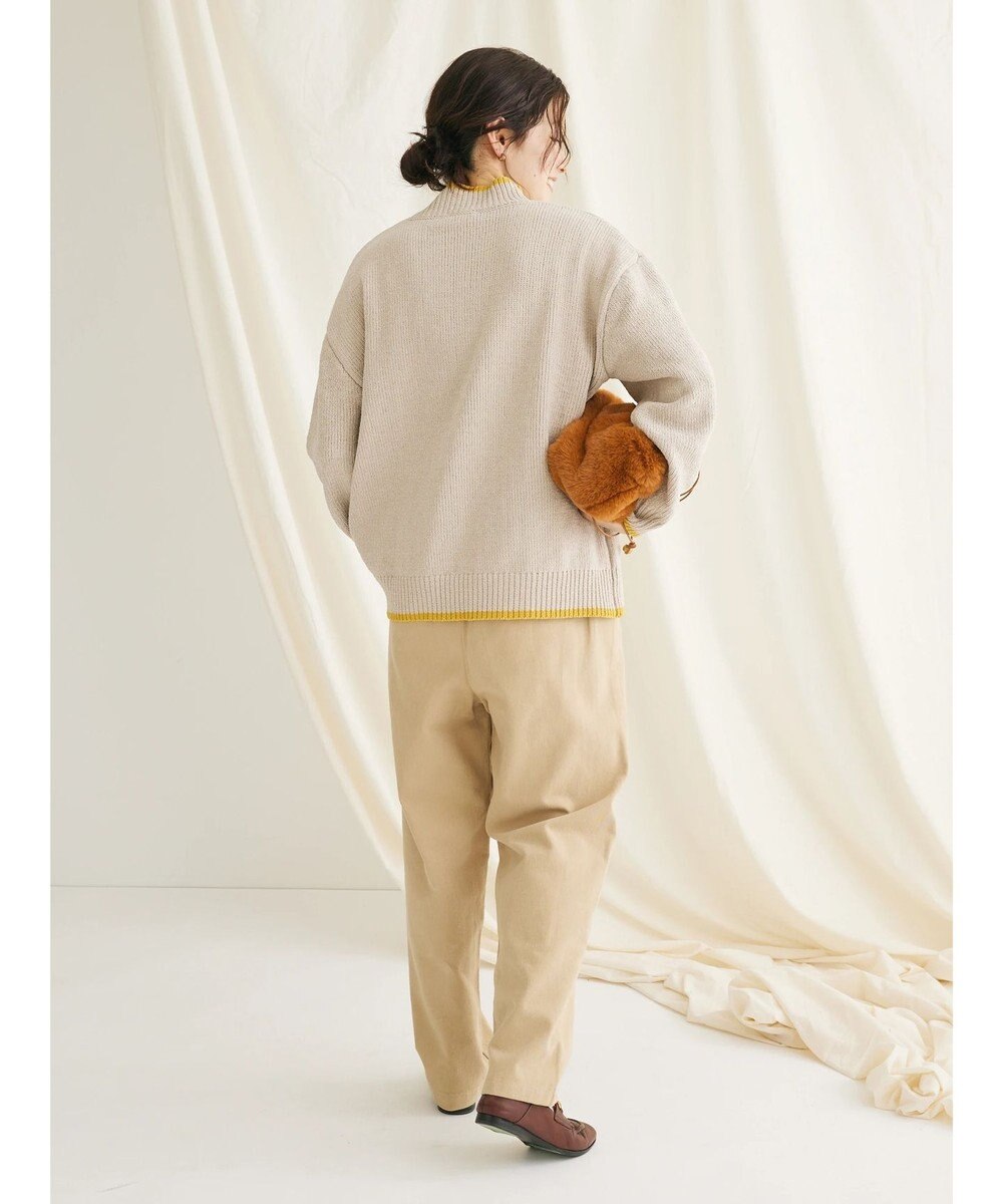 CRAFT STANDARD BOUTIQUE 洗えるモールニット配色プルオーバー 