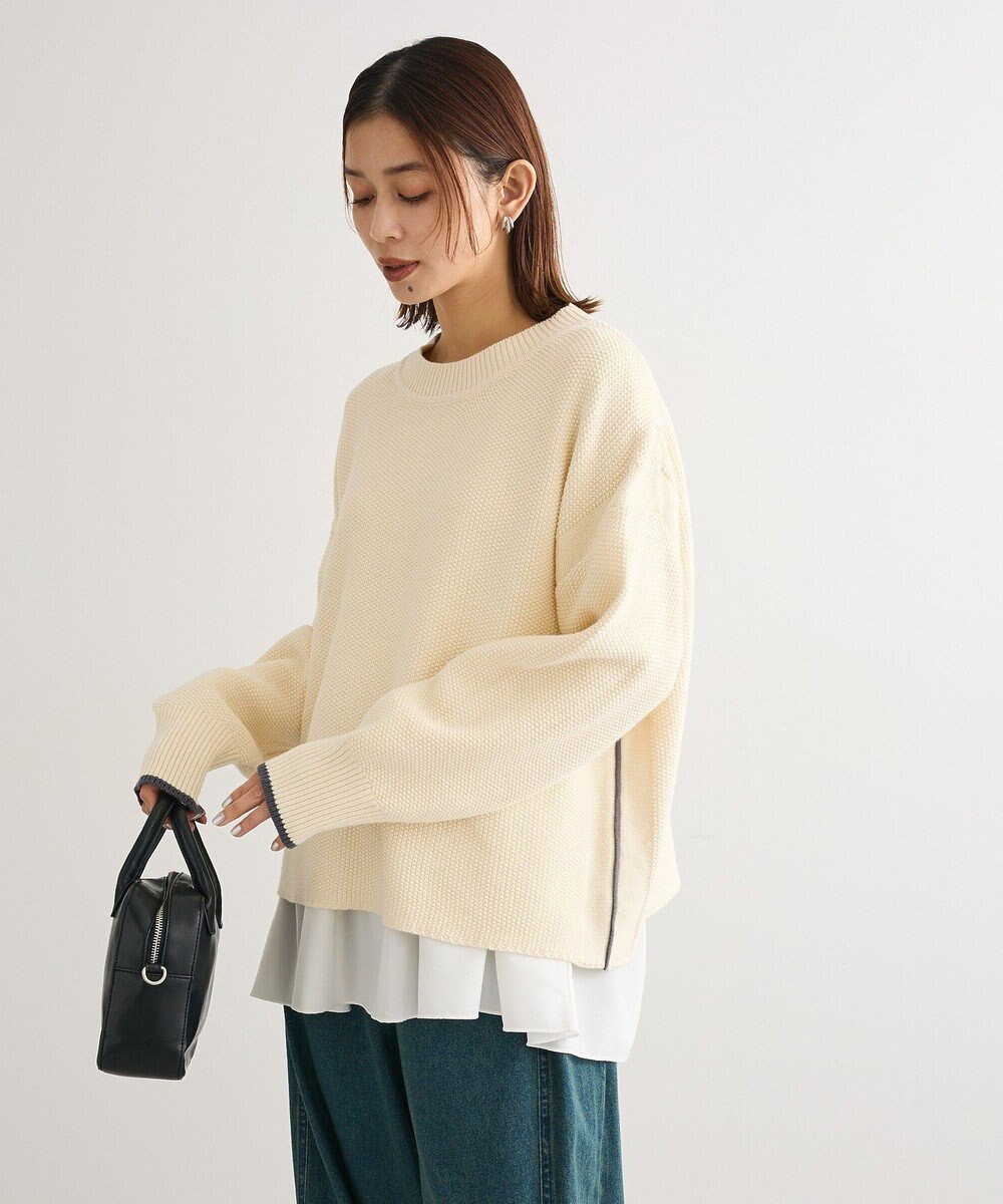 Green Parks かのこ編モックネックニットプルオーバー 