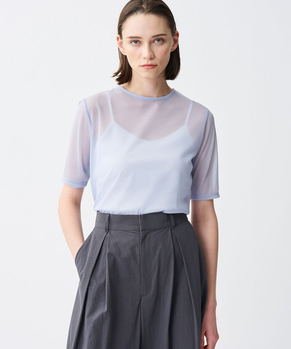 uncrave トリコットシフォン ハーフスリーブカットソー 