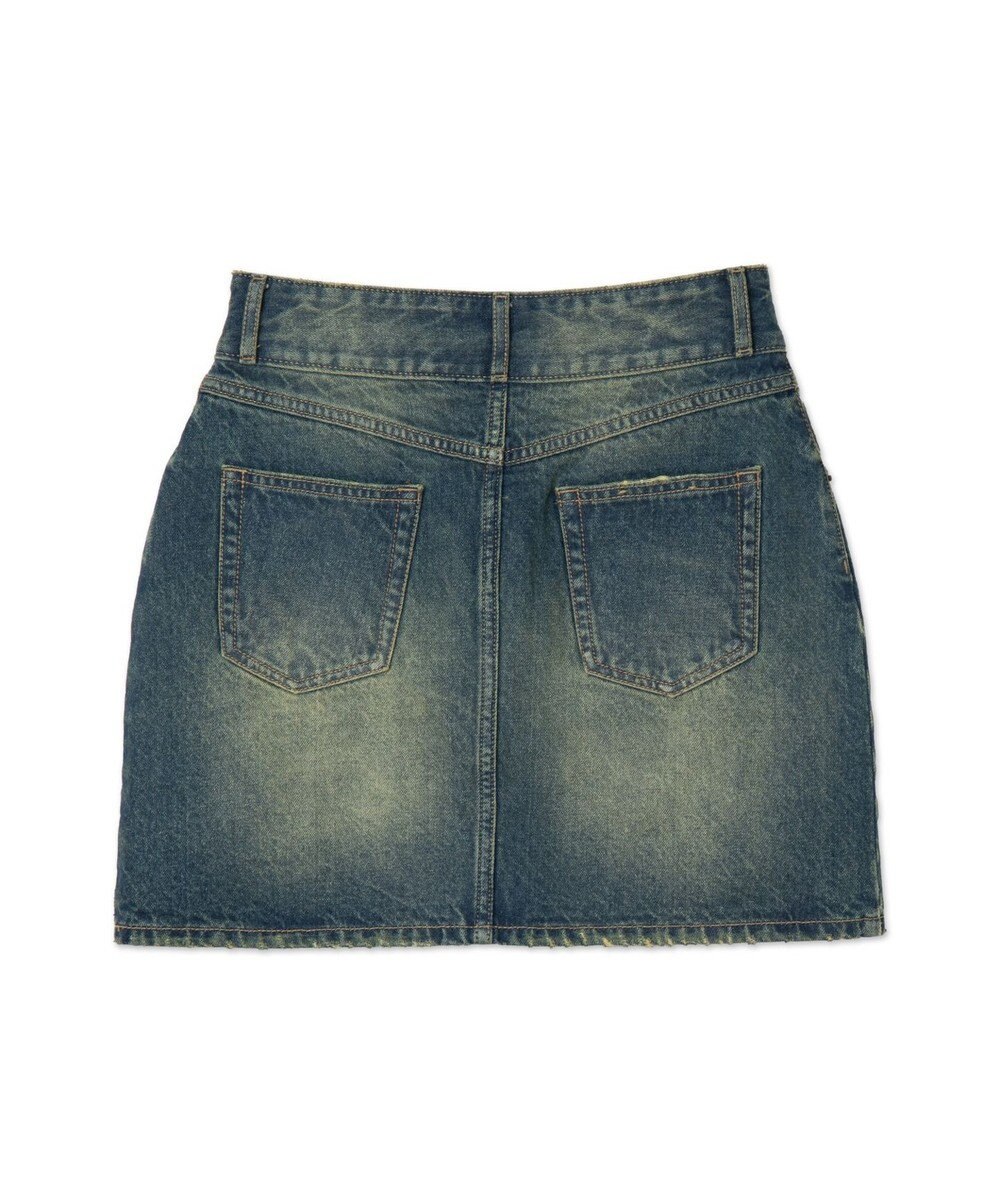 WEGO ヴィンテージウォッシュ台形デニムミニスカート 