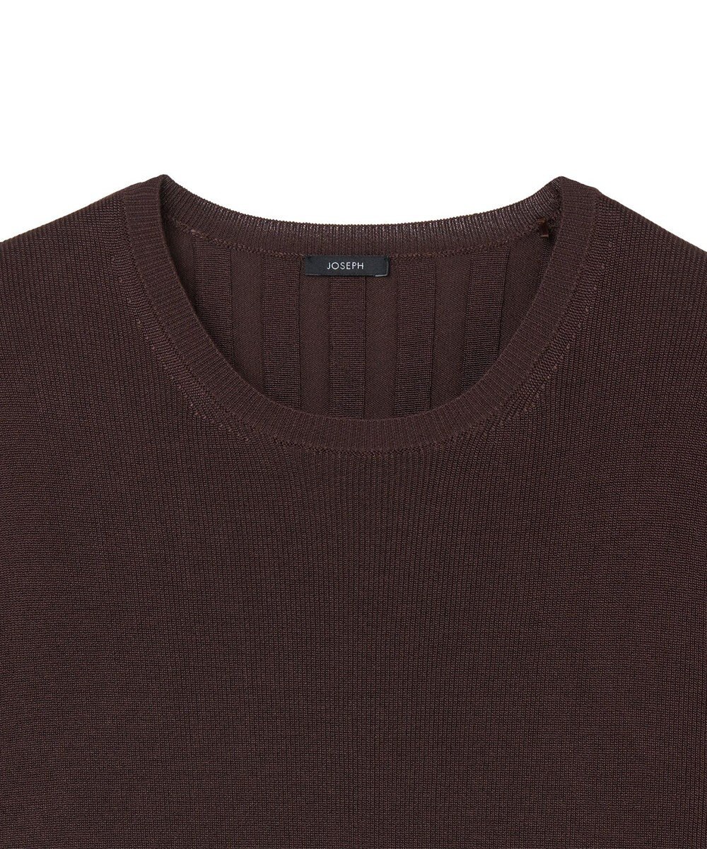 JOSEPH 【洗える】サティニーリブ　ショートスリーブニット 