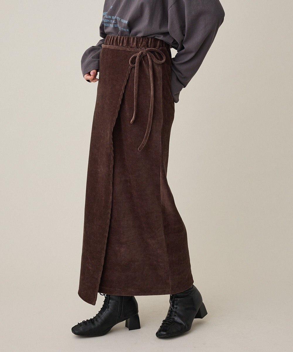 CRAFT STANDARD BOUTIQUE カットコーデュロイラップ風スカート 