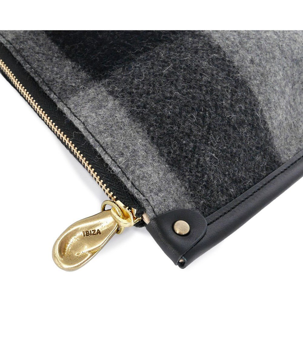 IBIZA プエブロ　ウール/牛革　ポーチ 