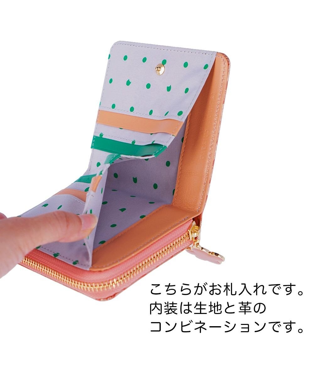 tsumori chisato CARRY クラフトフラワー ラウンドファスナー折り財布　花柄　牛革　日本製 