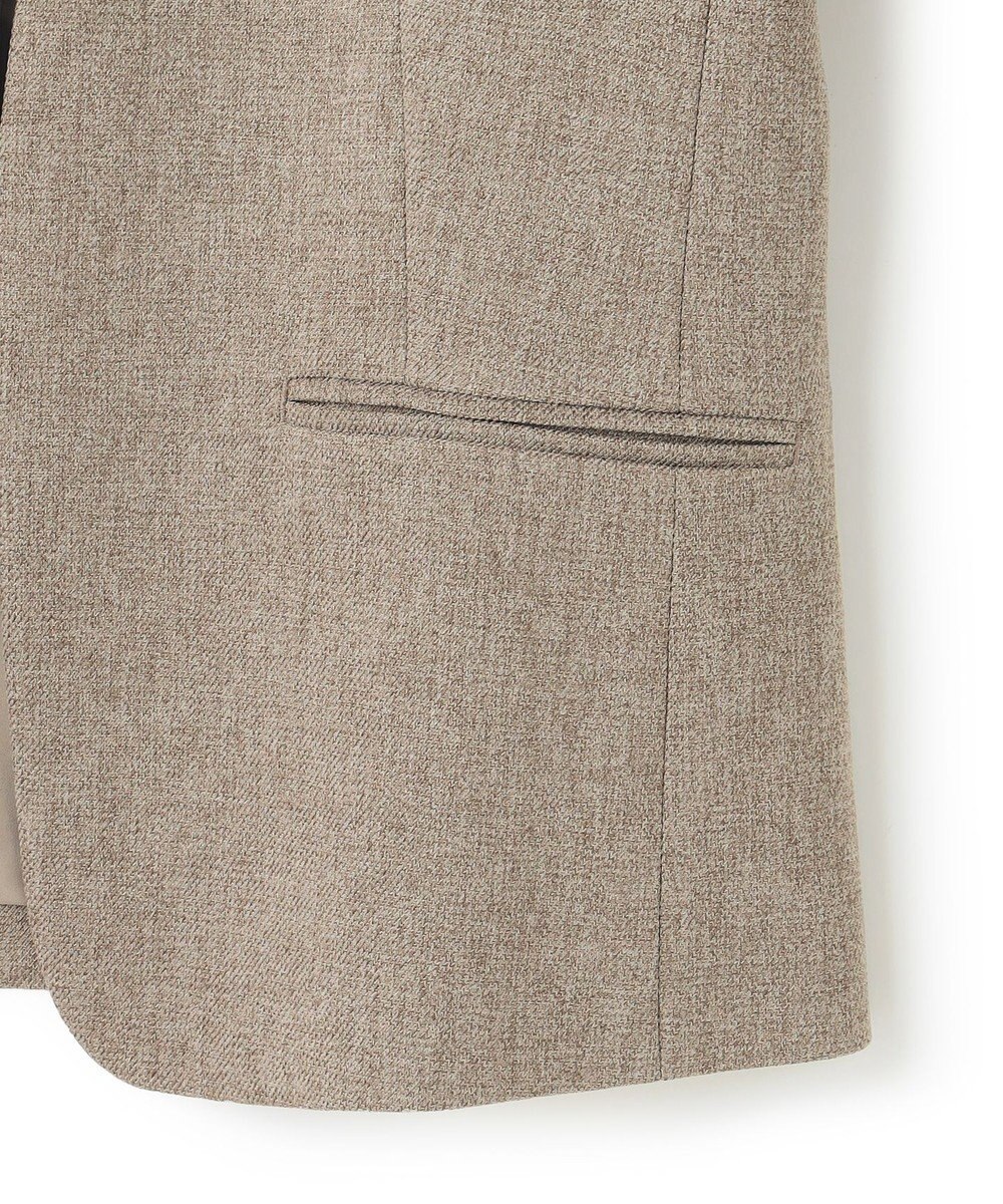 23区 【洗える】ウールライクカルゼ ノーカラー ジャケット 