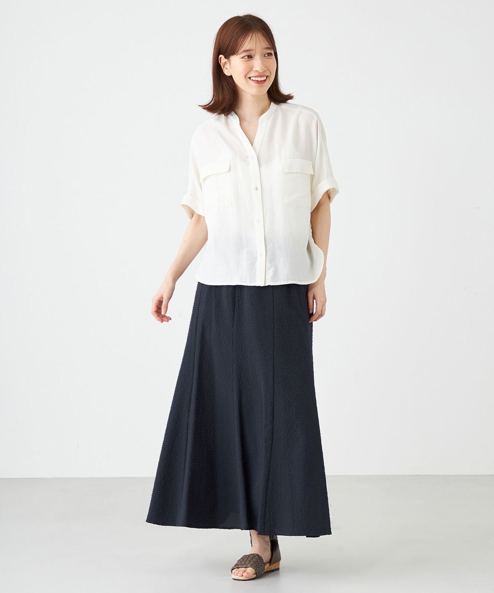 SHARE PARK LADIES 【洗える】ドルマンスリーブサテンシャツ 