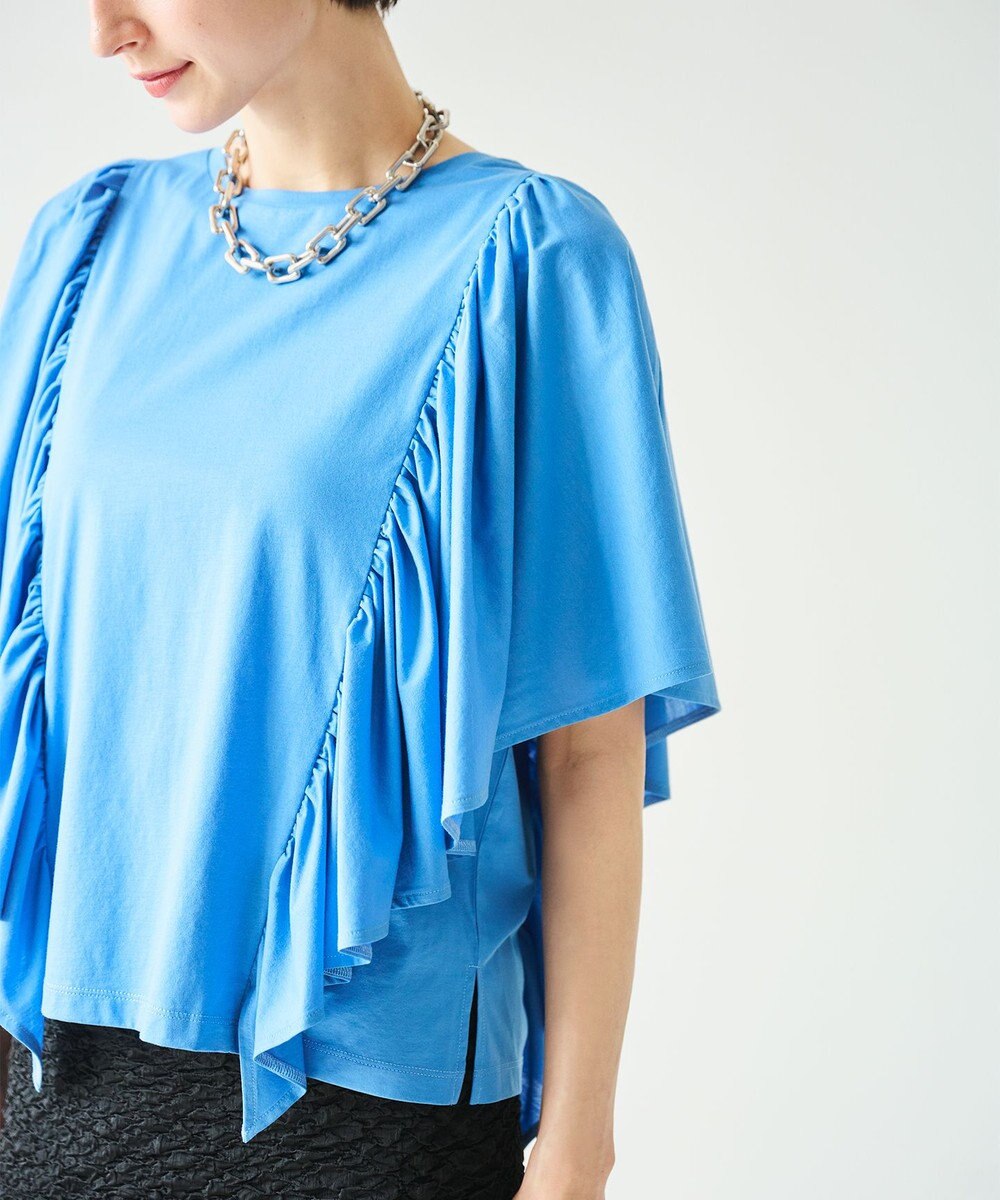 #Newans 【乾燥機可能/接触冷感】ラッフルフリルカットソー 