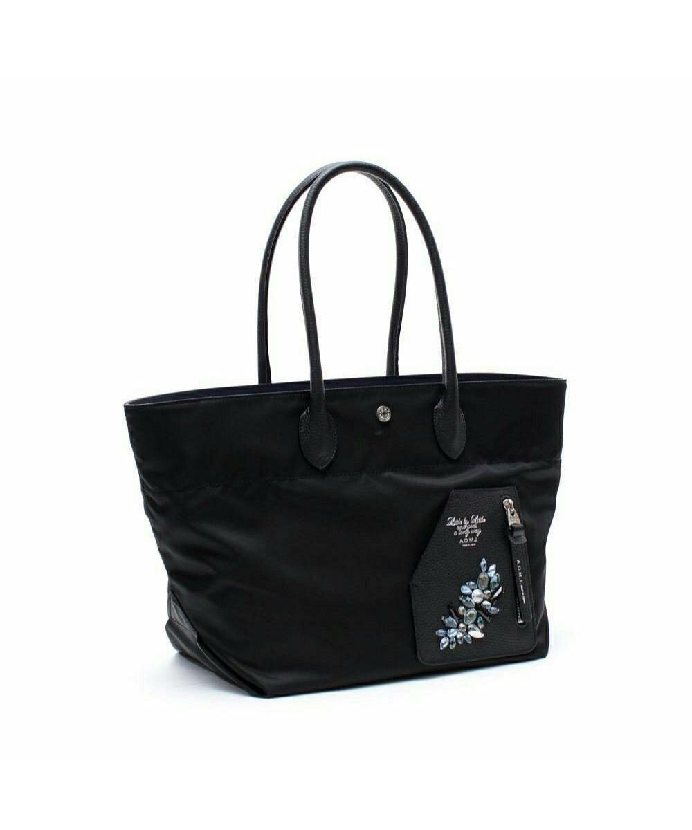 A.D.M.J. 【撥水】デービス/スワロフスキー・クリスタル　ライダースファスナートート 