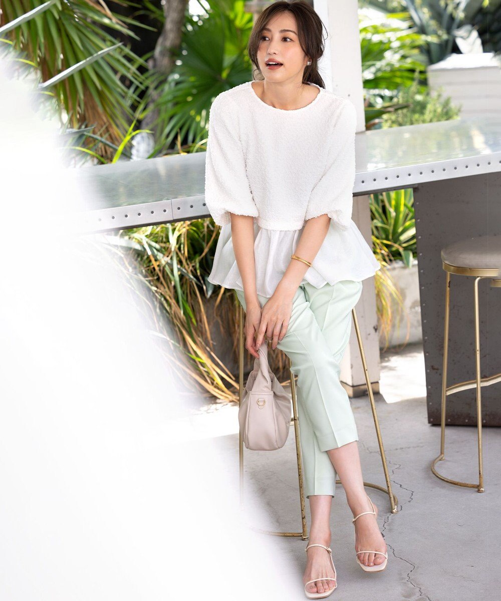 組曲 【美シルエット・ストレッチ・シワになりにくい】オシャクロス テーパードパンツ 