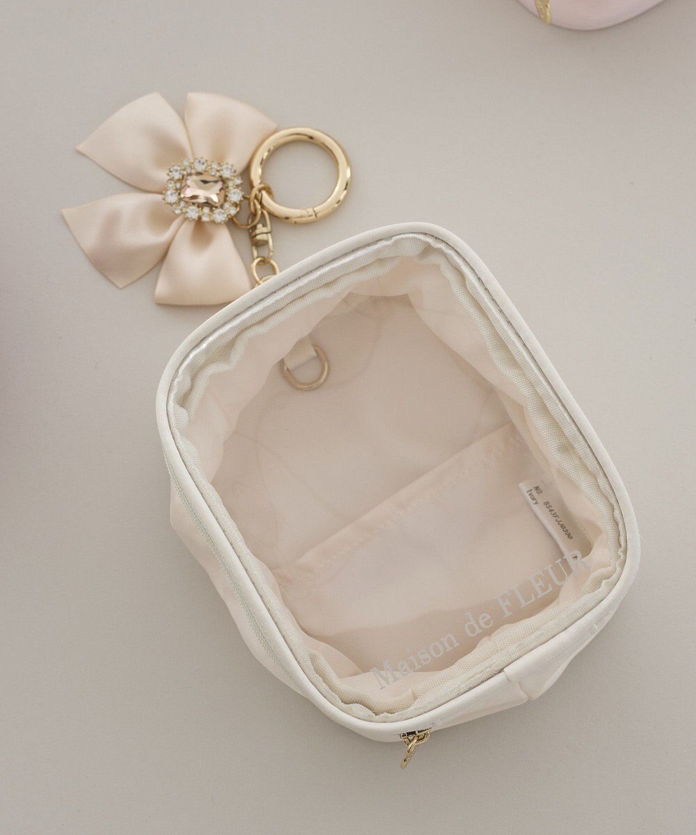 Maison de FLEUR ビジューリボンクリアポーチS 