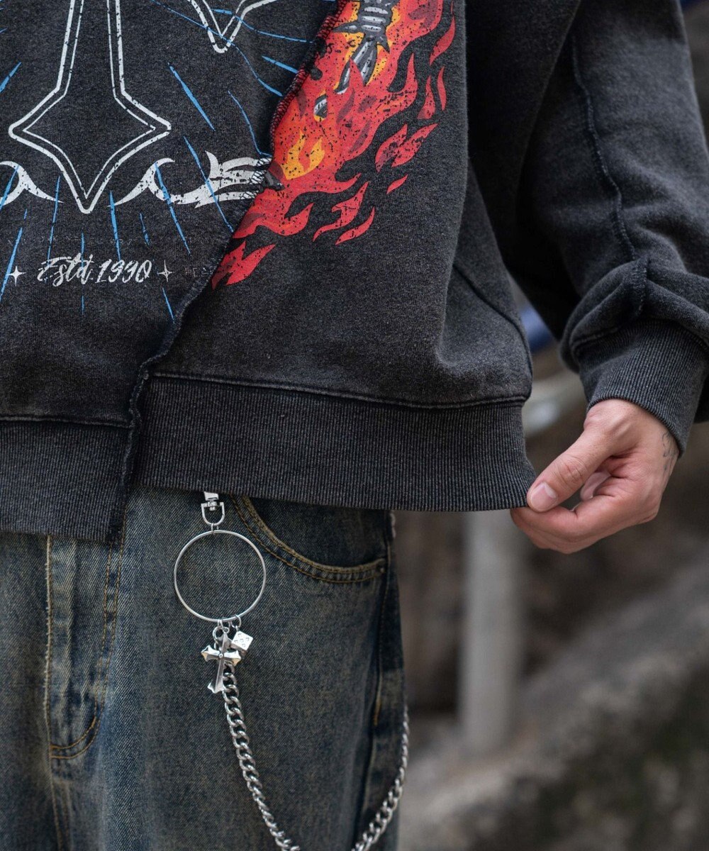 WEGO 【ユニセックス着用ITEM】ヴィンテージグラフィックドッキングプルオーバー 